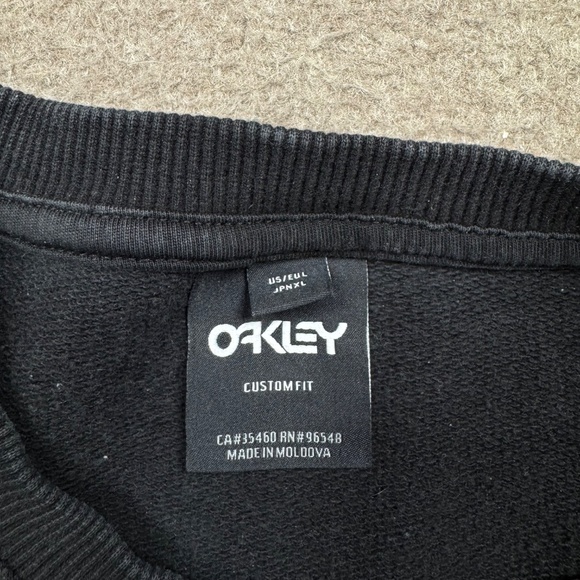 Oakley Sweatshirt Men's Size L Black Long Sleeve Pullover Camouflage Spell Out - Picture 2 of 7